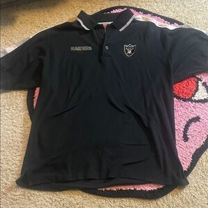 Y2K NFL Raiders Black Polo Shirt